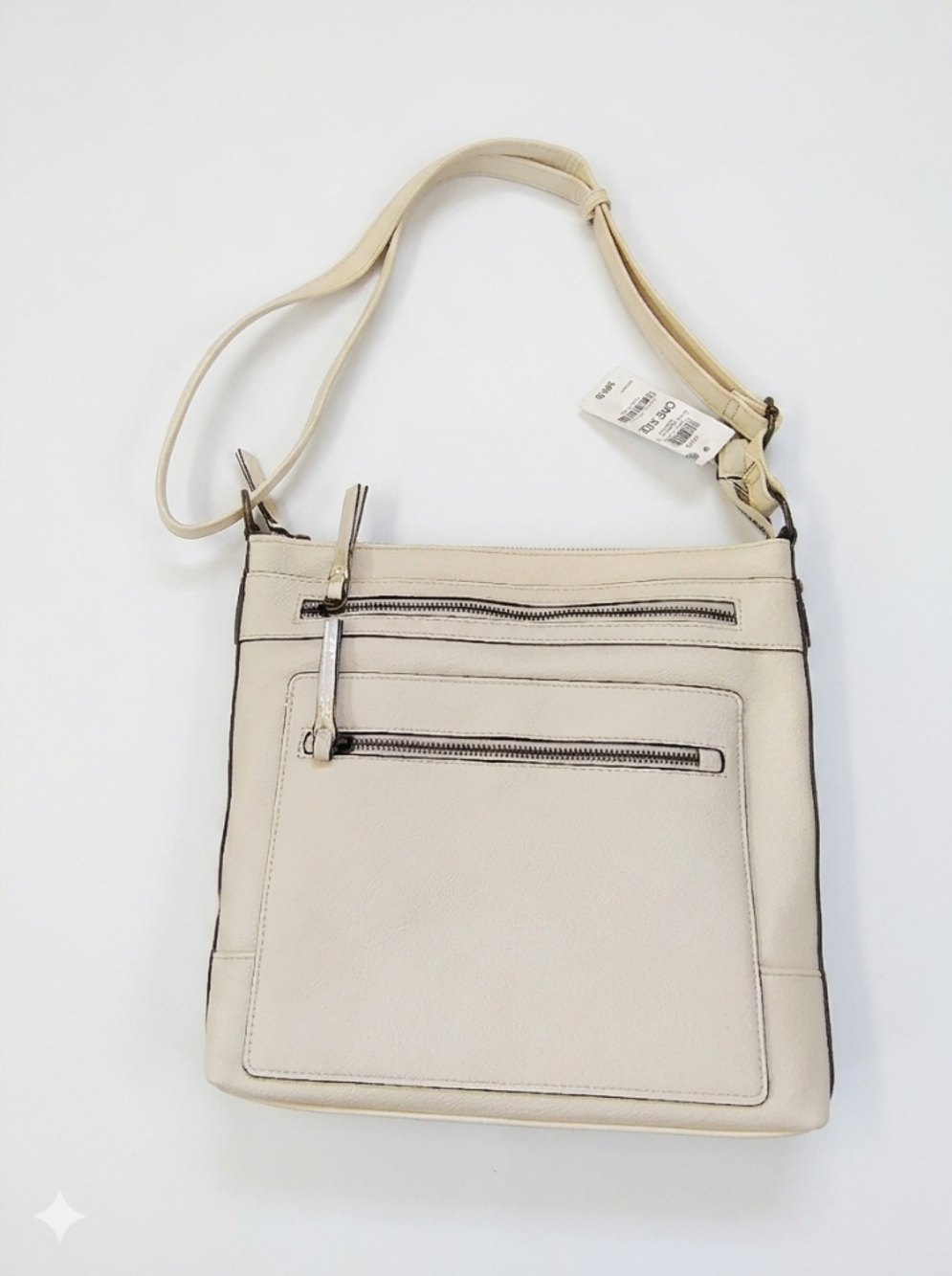 Style&Co Cream Crossbody Bag with Zip‎ Pockets Nwt